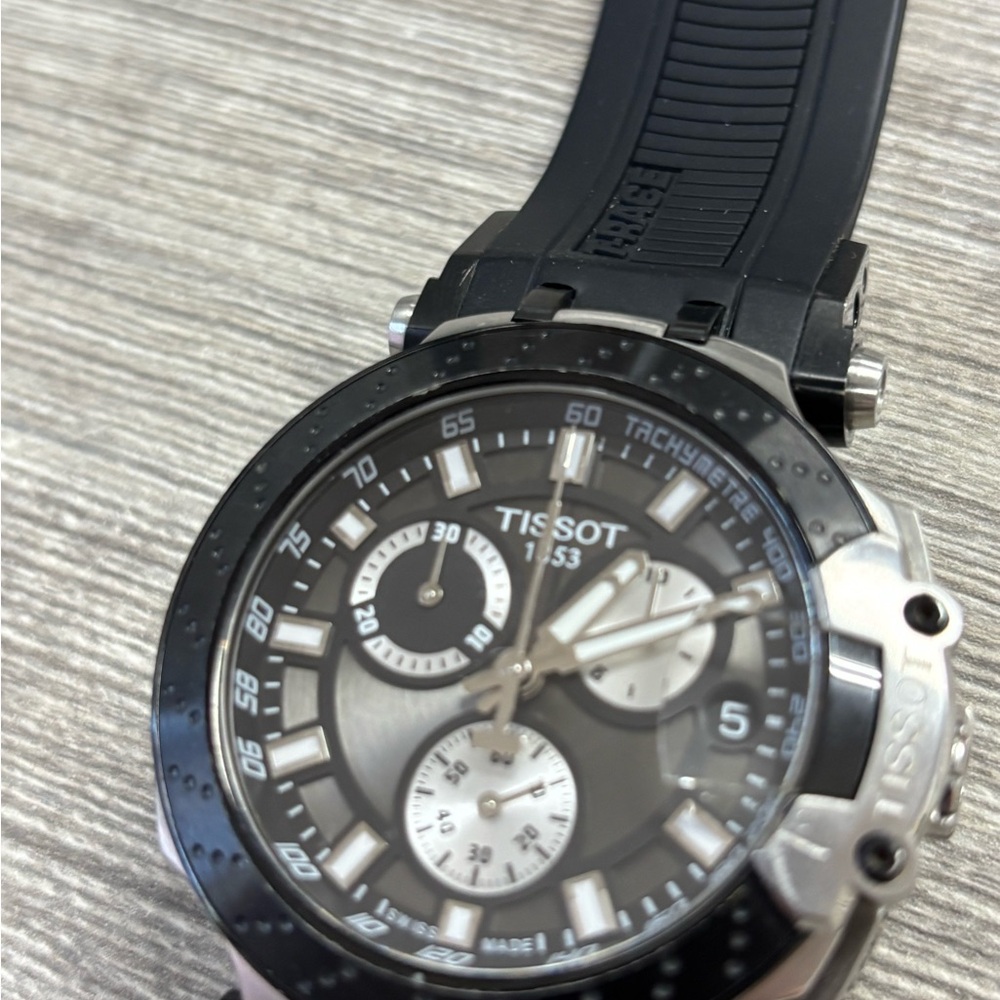 Tissot Black and Silver Sport Watch